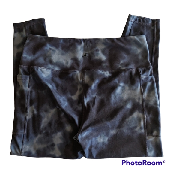 Danskin Leggings Womens Sz XL (16) Blue Super Soft Side Pockets Moisture Wicking - Picture 7 of 15